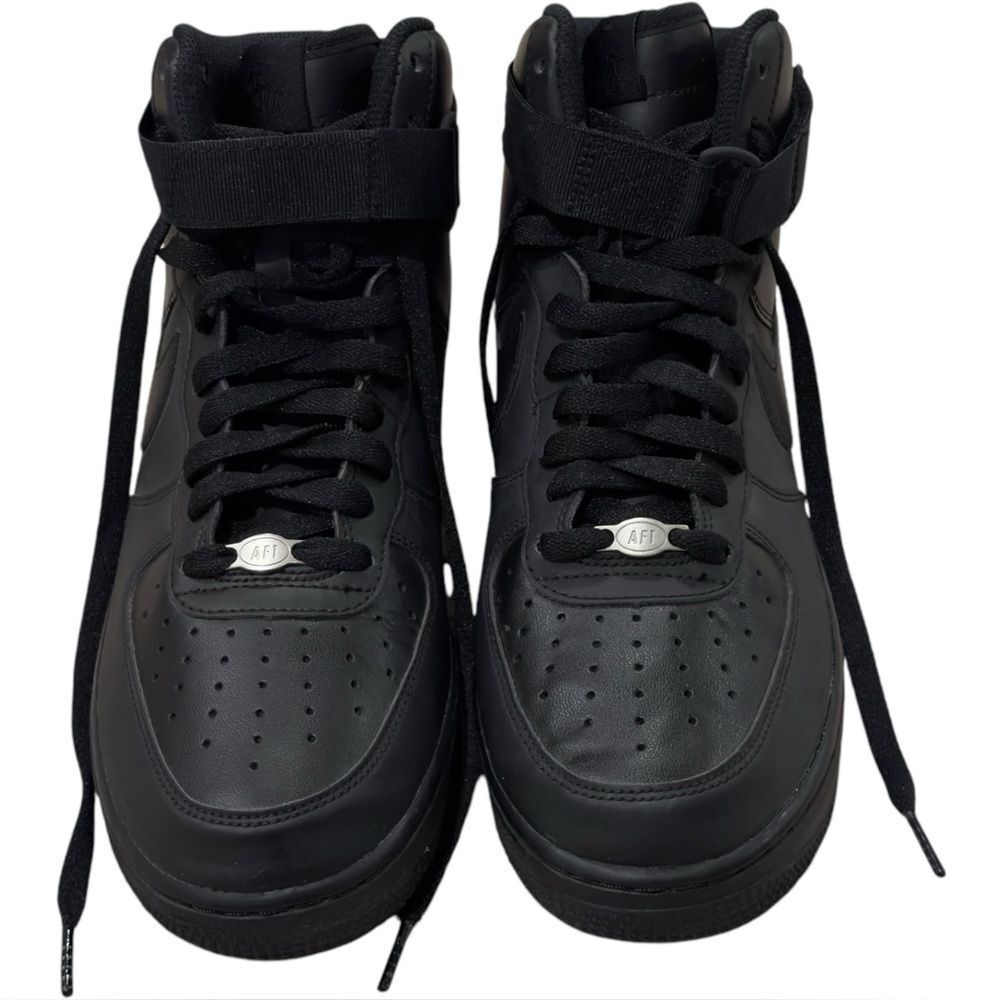 Nike Men’s Air Force 1 AF1 Black Lace Up High Top Sneakers. 8.